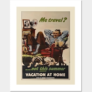 Vacation at Home! WWII Staycation Poster Posters and Art